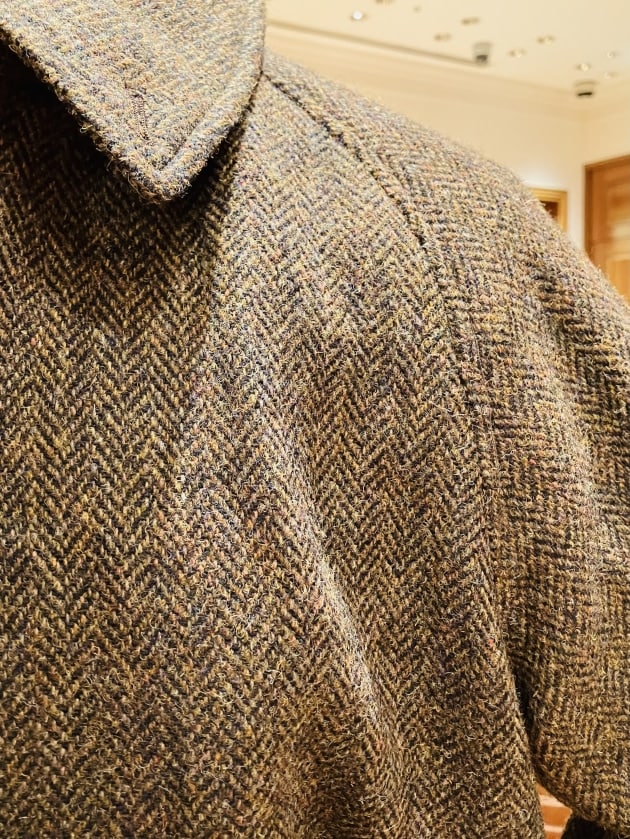 BEAMS F / HARRIS TWEED ヘリンボーン シングル ラグランスリーブ バル