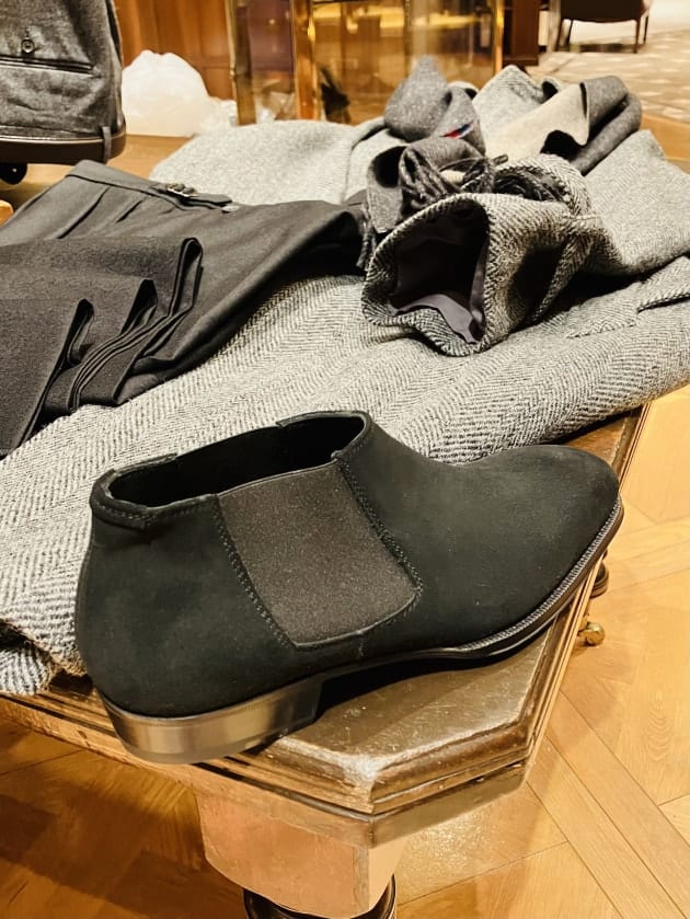 BEAMS F / HARRIS TWEED ヘリンボーン シングル ラグラン