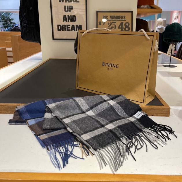 ユニセックス】カシミヤ チェック マフラー｜ビーミング ライフストア