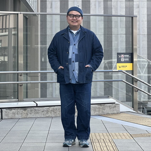BEAMS PLUS（ビームス プラス）Cardigan Indigo Patchwork Like