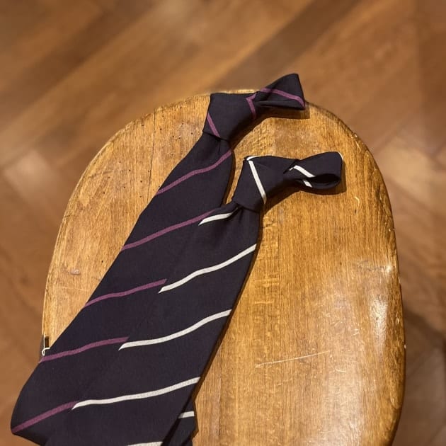 JOHN COMFORT ネクタイ ネイビー/ホワイト/ブラウン BEAMS F BEAMS F（ビームスF）JOHN COMFORT / シルク ストライプ