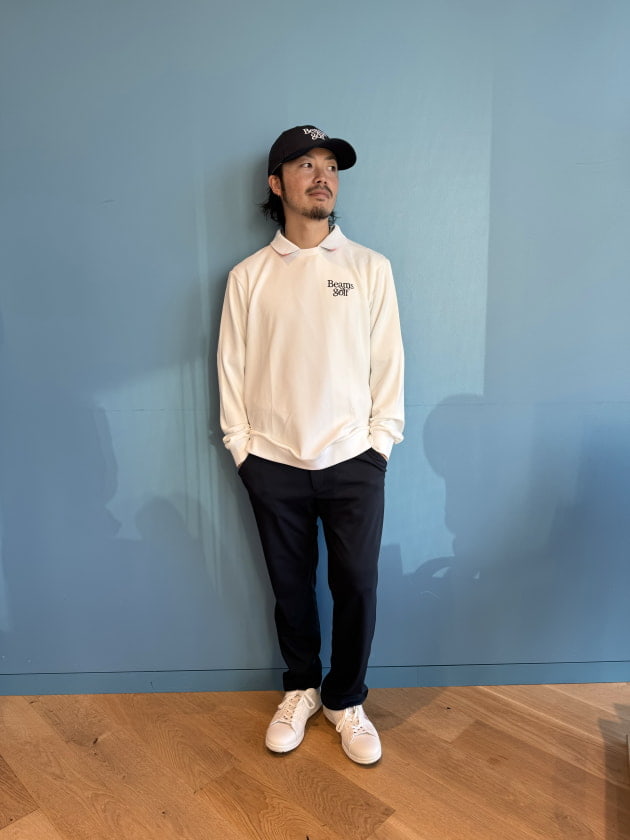 ビームスゴルフ スウェット イエロー ハイネック ストレッチ 総柄 ビームスゴルフ スウェット イエロー ハイネック ストレッチ 総