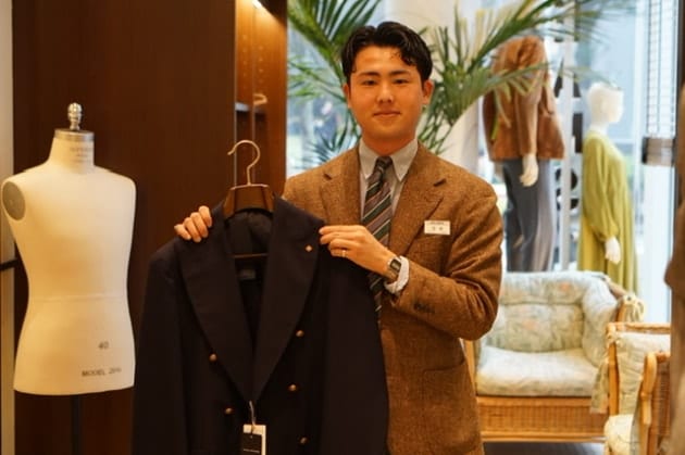 新品】GOTAIRIKU　紺　ダブル　ジレ　ベスト　タリアトーレ　Beams F TAGLIATORE タリアトーレ 6B ダブル ジャケット コットン