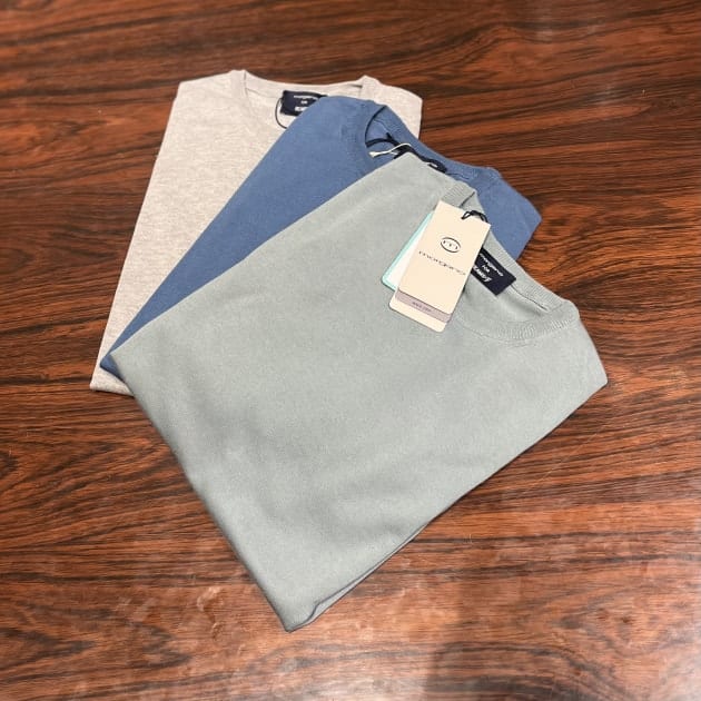 MORGANO ボーダー クルーネックニット 48 グレー MORGANO × BEAMS F