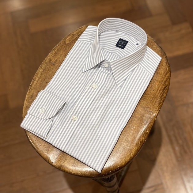 BEAMS F〉grey striped shirt ｜ビームスF／インターナショナル