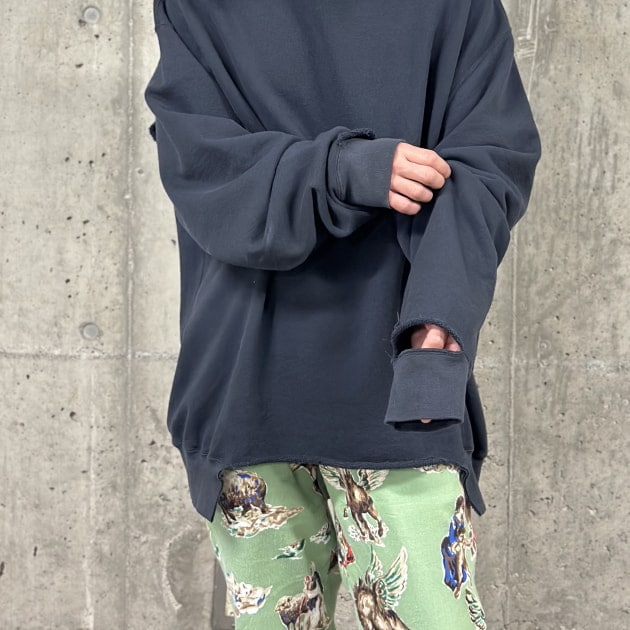 【UNUSED/アンユーズド】US2268 Damaged スウェット ネイビー UNUSED/アンユーズド】US2268 Damaged スウェット ネイビー