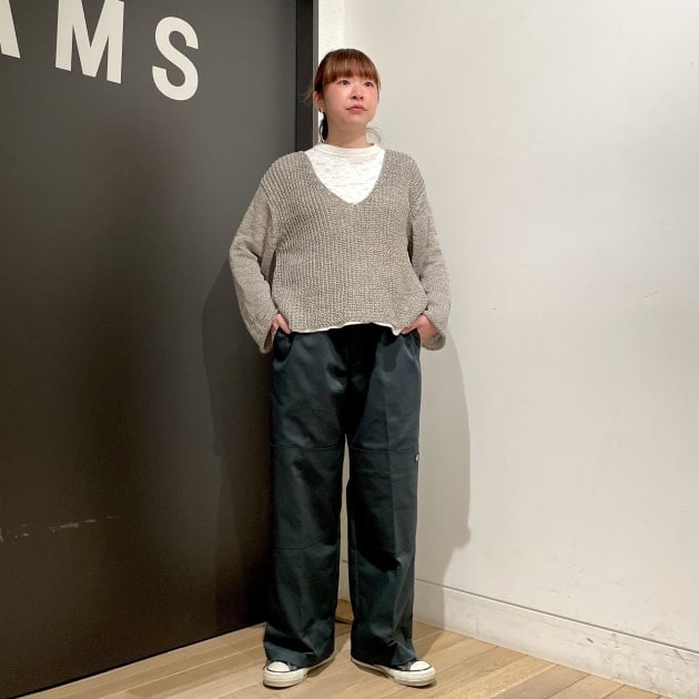 サイズ比較！＜Dickies＞×＜BEAMS BOY＞ダブルニーパンツ