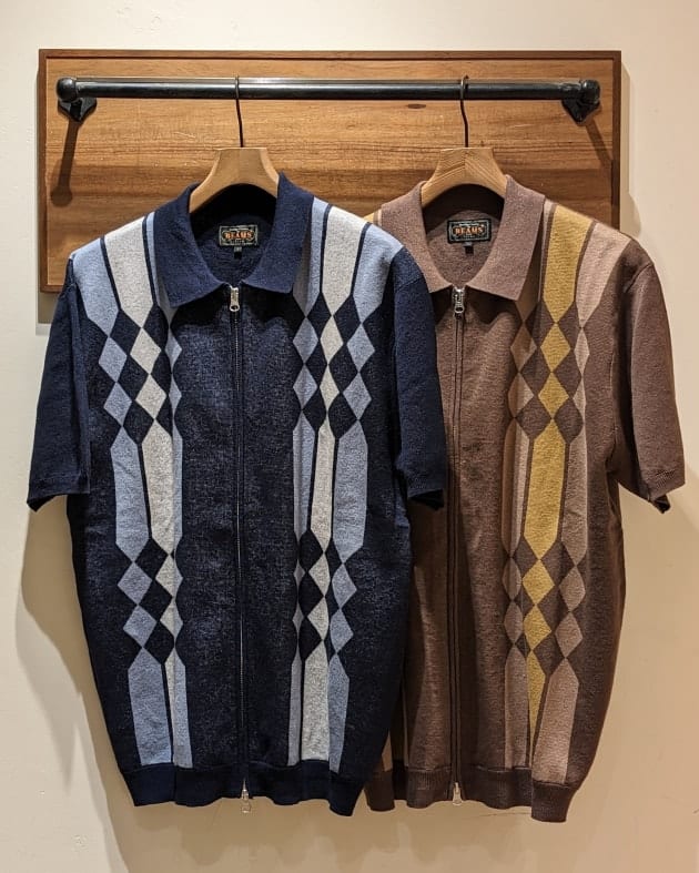 BEAMS PLUS（ビームス プラス）Zip Knit Polo Stripe（シャツ