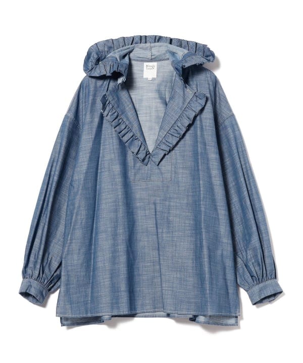 RhodolirioN チェックブラウス リネングレンチェック変形スタンドカラーブラウス｜BIGI online