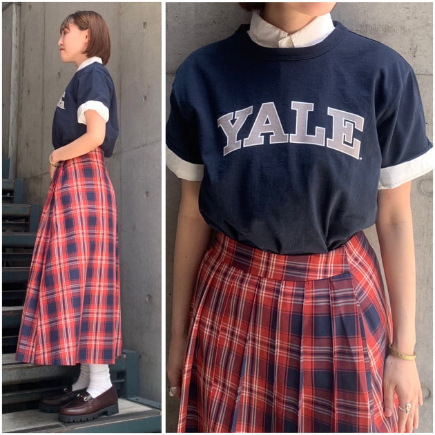 新型！！！〈LACOSTE〉別注チェックプリーツスカートを着回し