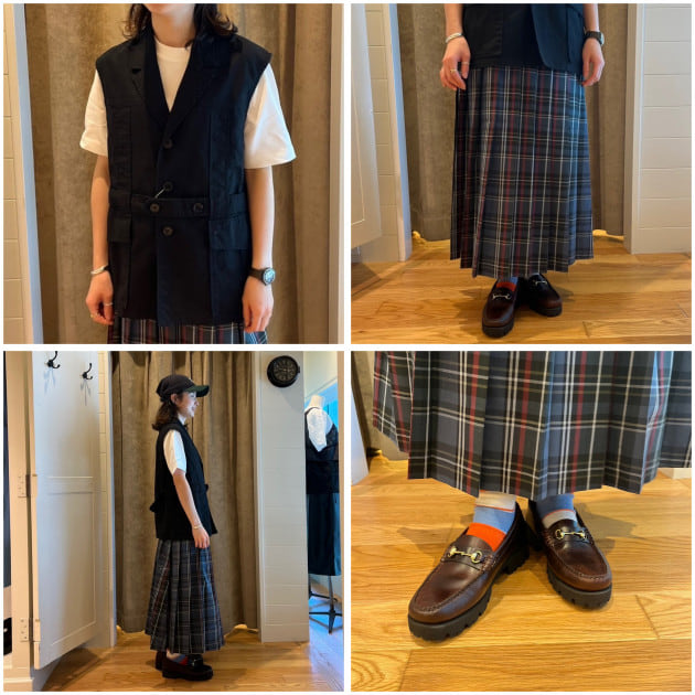 新型！！！〈LACOSTE〉別注チェックプリーツスカートを着回し