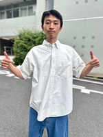 〈171cmがサイズ比較〉大活躍の定番品「ワイド ボタンダウンシャツ」