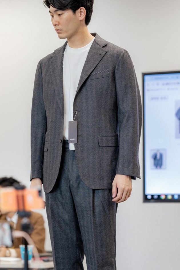 9/20まで週末値下げ】BEAMS F スーツ ダブル チャコールグレー