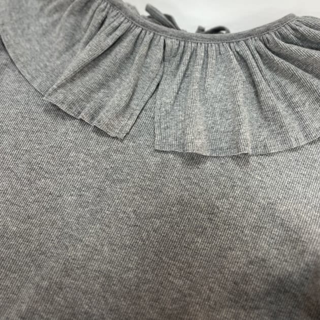 予約】期待の新星、リブフリルギャザーロングスリーブ