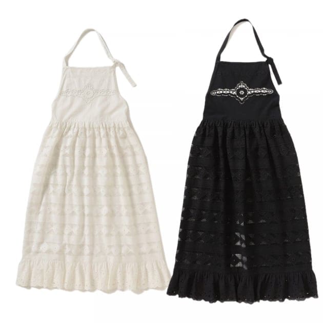 DEAN＆DELUCA×BEAMS COUTURE ギャザーのエプロンドレス ホワイト