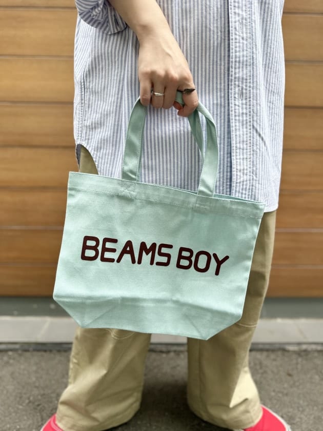 待望の再入荷！！〈BEAMS BOY〉ロゴ入りフロッキートート