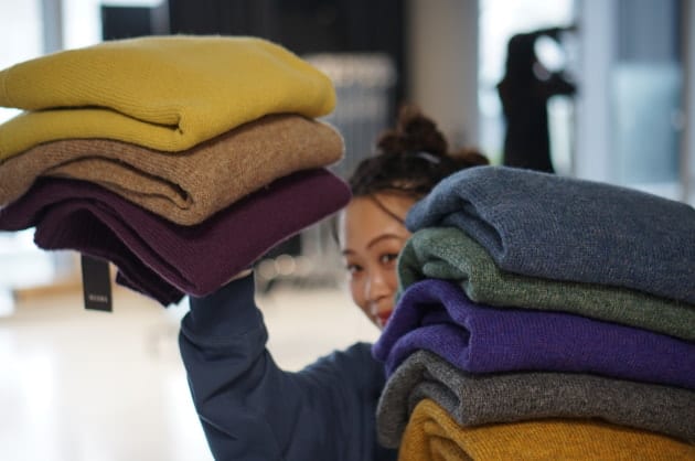 BEAMS F コットンショートスリーブニット ネイビー サイズ48 BEAMS F コットンショートスリーブニット ネイビー サイズ48