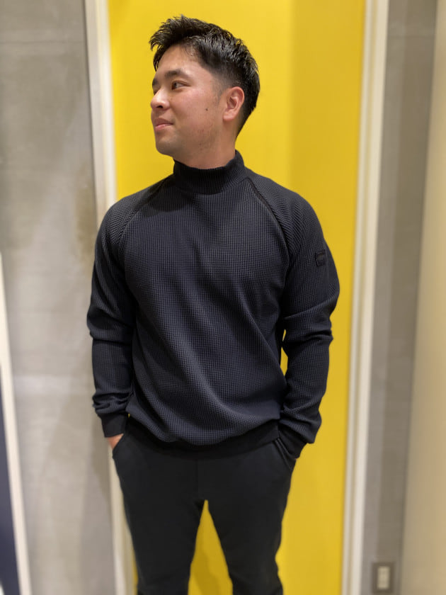 ビームスゴルフ 半袖モックネックシャツ ブラック M ワッフル調 BEAMS GOLF（ビームス ゴルフ）〈WOMEN〉 ORANGE LABEL / バック