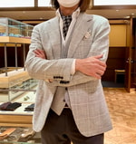 ベリーライトグレーのグレンプレイド