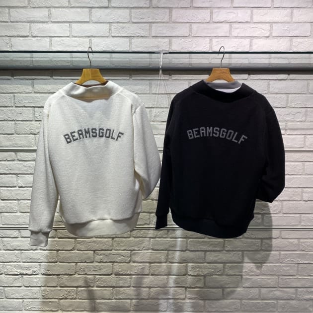ビームスゴルフ 防風 ニット ゴルフウエア 総柄 ロゴ入り メンズ