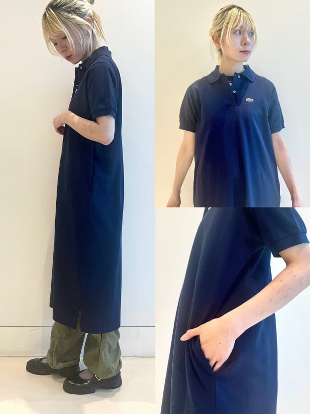 今季完売‼︎ GLR別注　ラコステ　ショートスリーブワンピース　黒　新品タグ付き☆ 別注】＜LACOSTE＞ショートスリーブ ワンピース