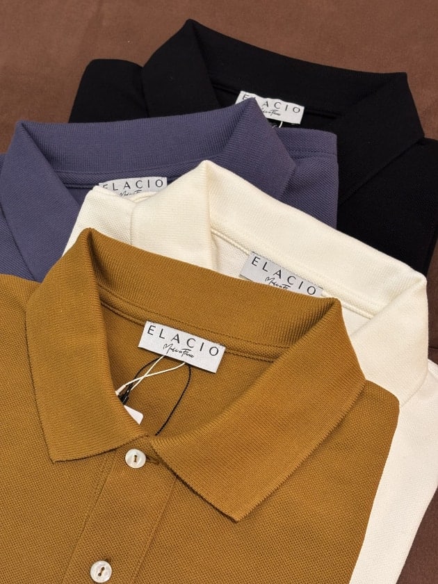 ＜ELACIO＞LONG SLEEVE POLO