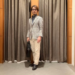 サマーツイード グレンプレイド 3ボタン ジャケット