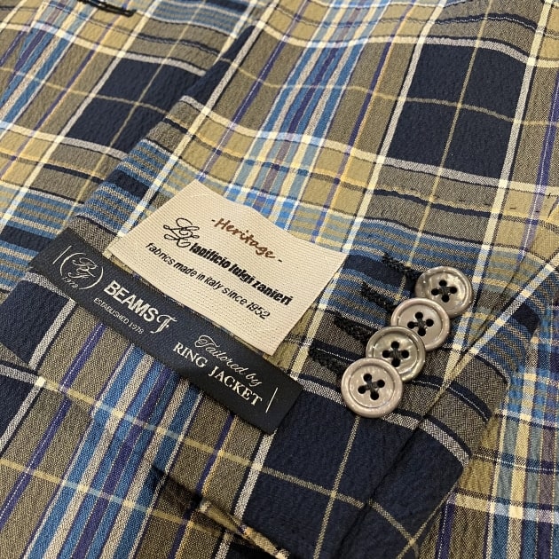 ＜BEAMS F＞NEW EASY タータンチェックシアサッカージャケット