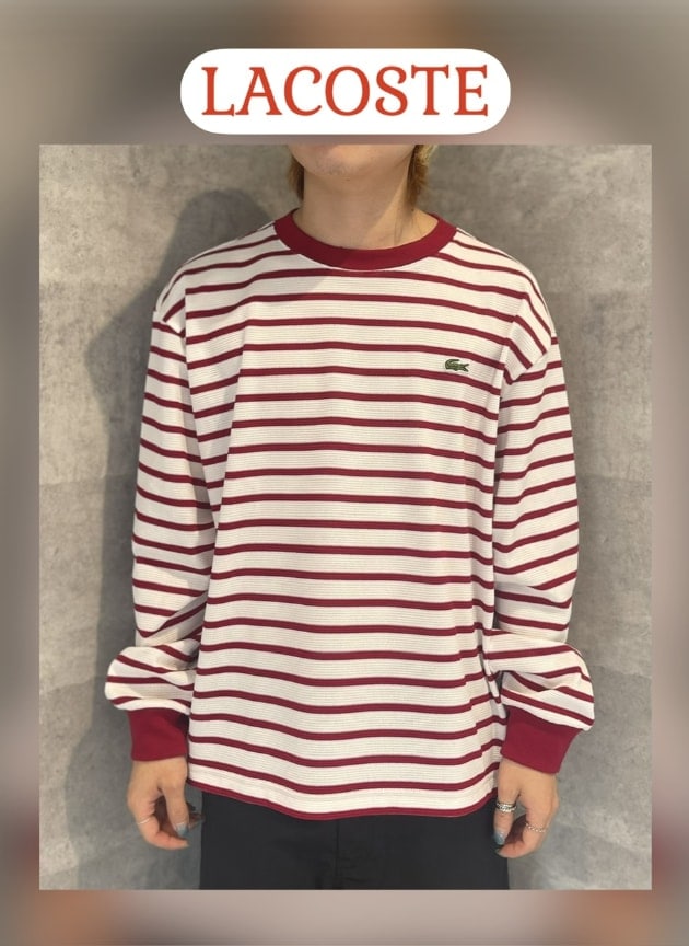 【別注】【LACOSTE / カノコ ボーダー ロングスリーブ Tシャツ】