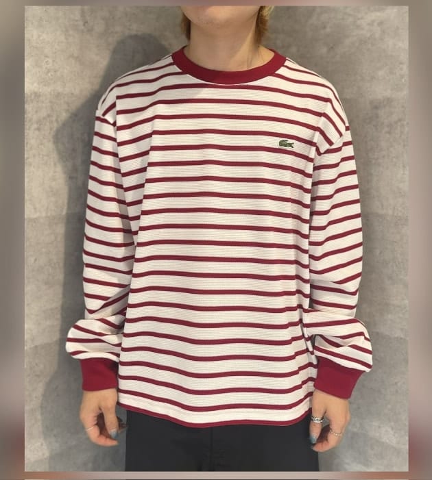 【別注】【LACOSTE / カノコ ボーダー ロングスリーブ Tシャツ】