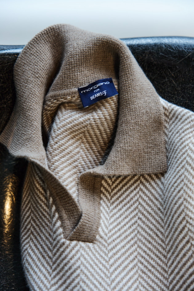 先見せエーダブ〜〈MORGANO〉スキッパーニット〜