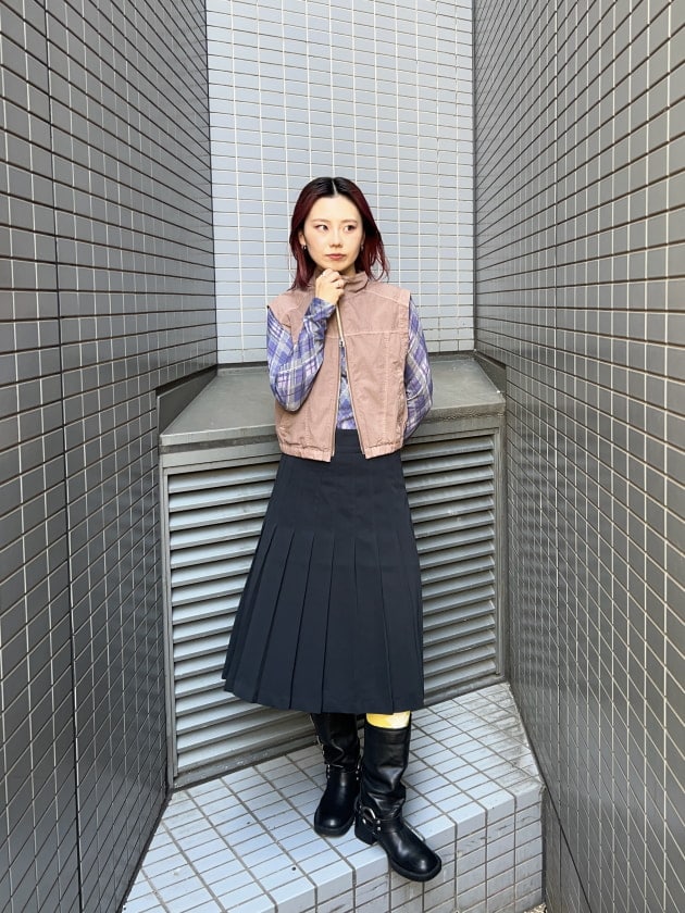 【別注】FRED PERRY × BEAMS テニススカート ミニスカート 黒 Ray BEAMS（レイ ビームス）【別注】FRED PERRY / Tennis Pleats