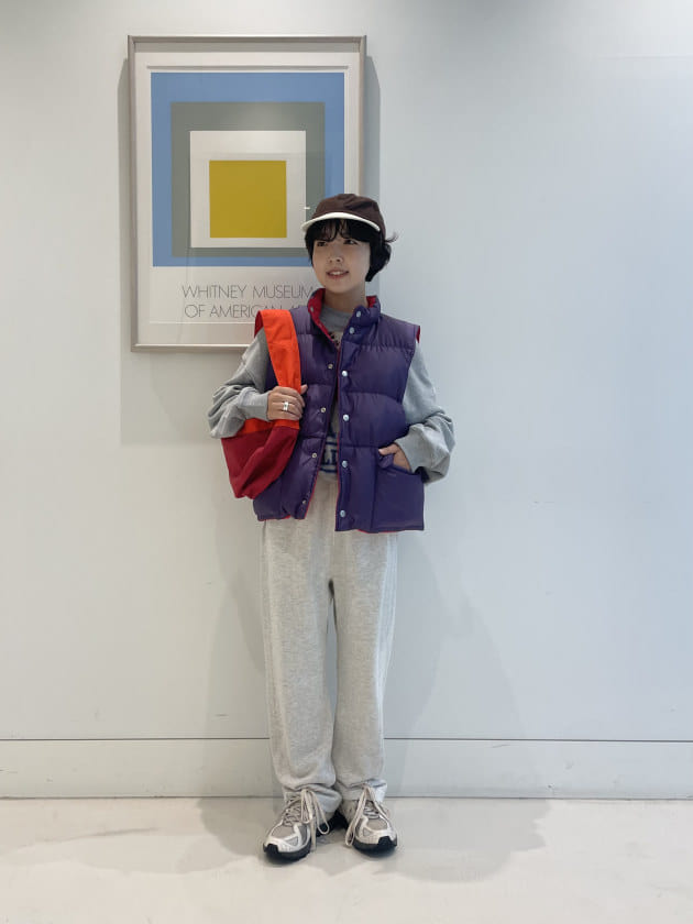 美品　BEAMS BOY スタンドカラーダウンベスト　パープル　ダブルジップ BEAMS BOY（ビームスボーイ）の「BEAMS BOY / スタンドカラー ダウン