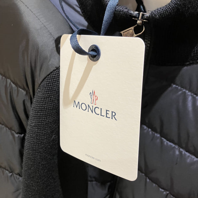 ＜MONCLER＞ニット×ナイロン ダウンカーディガン