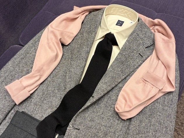 限定商材】＜RING JACKET＞FOX BROTHERS GREY HERRINGBONE JACKET