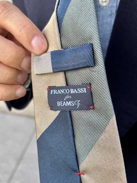 値下中 FrancoBassiネクタイ ストライプ ベージュ BEAMS等取扱 値下中 FrancoBassiネクタイ ストライプ ベージュ BEAMS等取扱