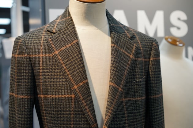 Beams F ビームスエフ｜ブラウン グレンチェック｜ウール×コットン×リネン Beams F ビームスエフ｜ブラウン グレンチェック｜ウール×コットン