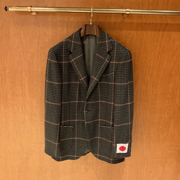極美品 ビームスエフ テーラードジャケット グレンチェック ウール 本切羽 46 極美品 ビームスエフ テーラードジャケット グレンチェック