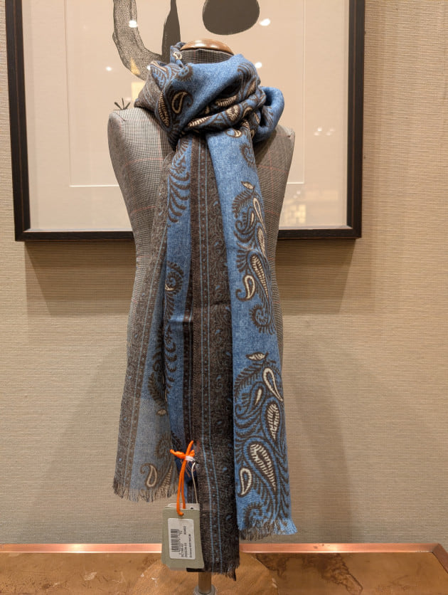 GIERRE MILANO ジエレ ペイズリー柄×ヘリンボーン柄 大判マフラー おすすめストール〈GIERRE〉（ジエレ）｜ビームス 新潟｜BEAMS