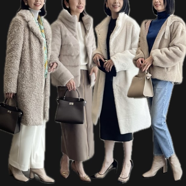 〈HERNO〉のフェイクファーコートが勢揃い