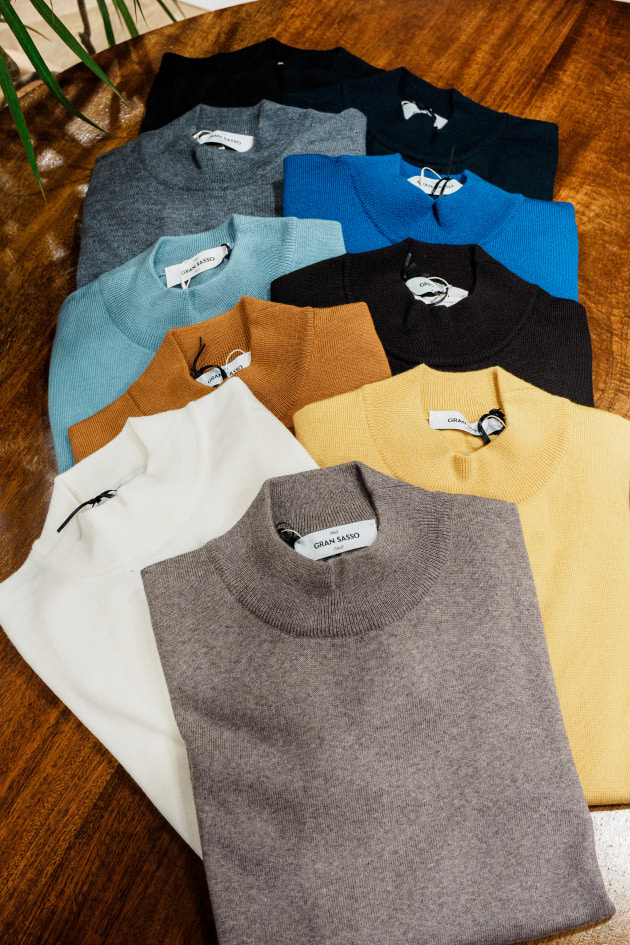 【美品48】GRAN SASSO / 12ゲージ モックネック ニット GRAN SASSO（グラン サッソ）＞大人の冬の必需品。定番の12