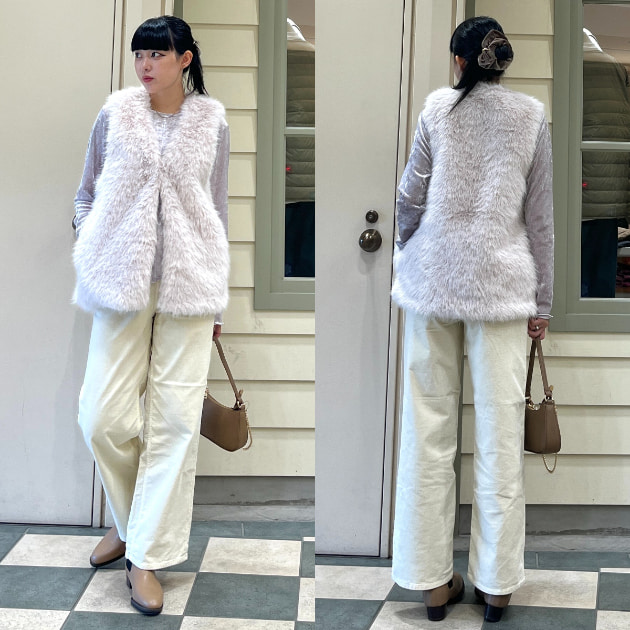 【B:MING by BEAMS】1枚で季節感アップ！ふわもこ×コーデュロイの秋冬コーデ♡