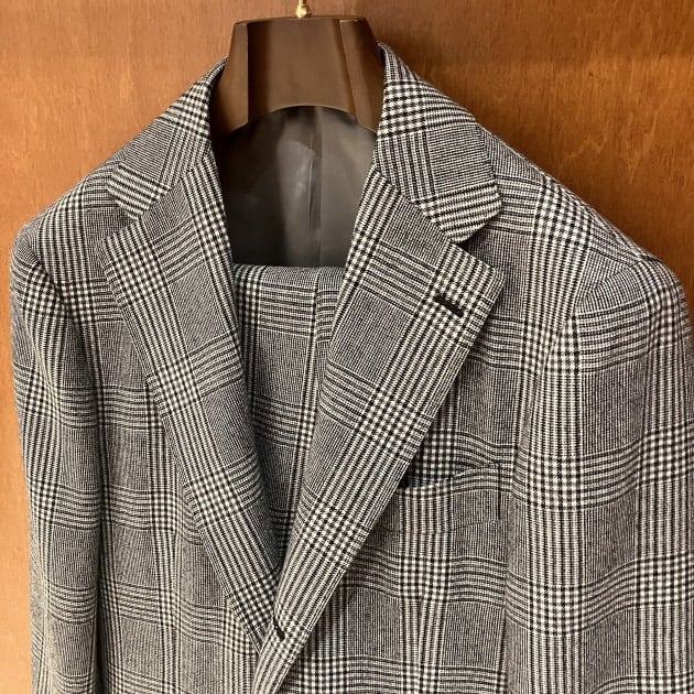 BEAMS スーツ　チェック　フランネル Brilla per il gusto＞ウールフランネル グランチェックスーツ