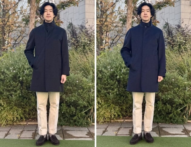 B:MING by BEAMS定番のビジネス冬アウター。防風スタンドカラーコート