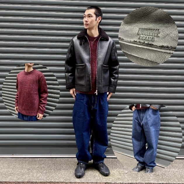 ネップの温かみが効く。レザーと相性抜群の冬レイヤード】｜ビームス
