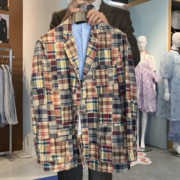 BEAMS BOY パッチワーク マドラスチック ジャケット　新品 こんな贅沢二度とない！夏を彩るマドラスパッチワーク！｜ビームス