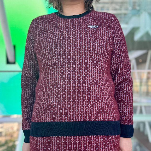 ビームスゴルフ BEAMS GOLF セット　ゴルフ　ニット　スカート 冬の大人ゴルフを格上げ！幾何学柄ニットセット｜ビームス ゴルフ 玉川