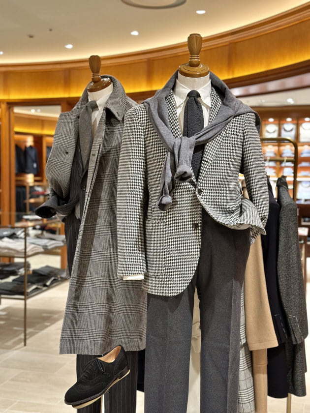 ＜BEAMS F＞ハウンドトゥースジャケットスタイリング