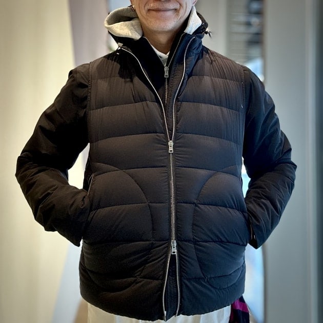 HERNO×HERNOレイヤードスタイリング。