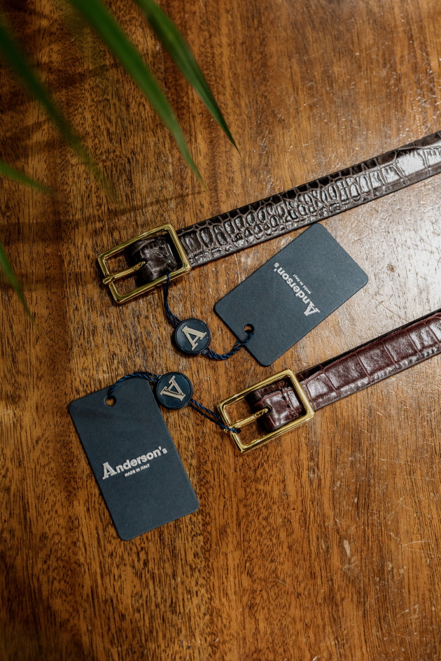 最近の買い物vol.155＜Anderson's（アンダーソンズ）＞２色買いしたナロークロコスタンプベルト
